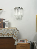 Tiered Clear Glass Rod Wall Light