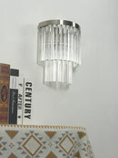 Tiered Clear Glass Rod Wall Light
