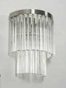 Tiered Clear Glass Rod Wall Light