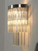 Tiered Clear Glass Rod Wall Light
