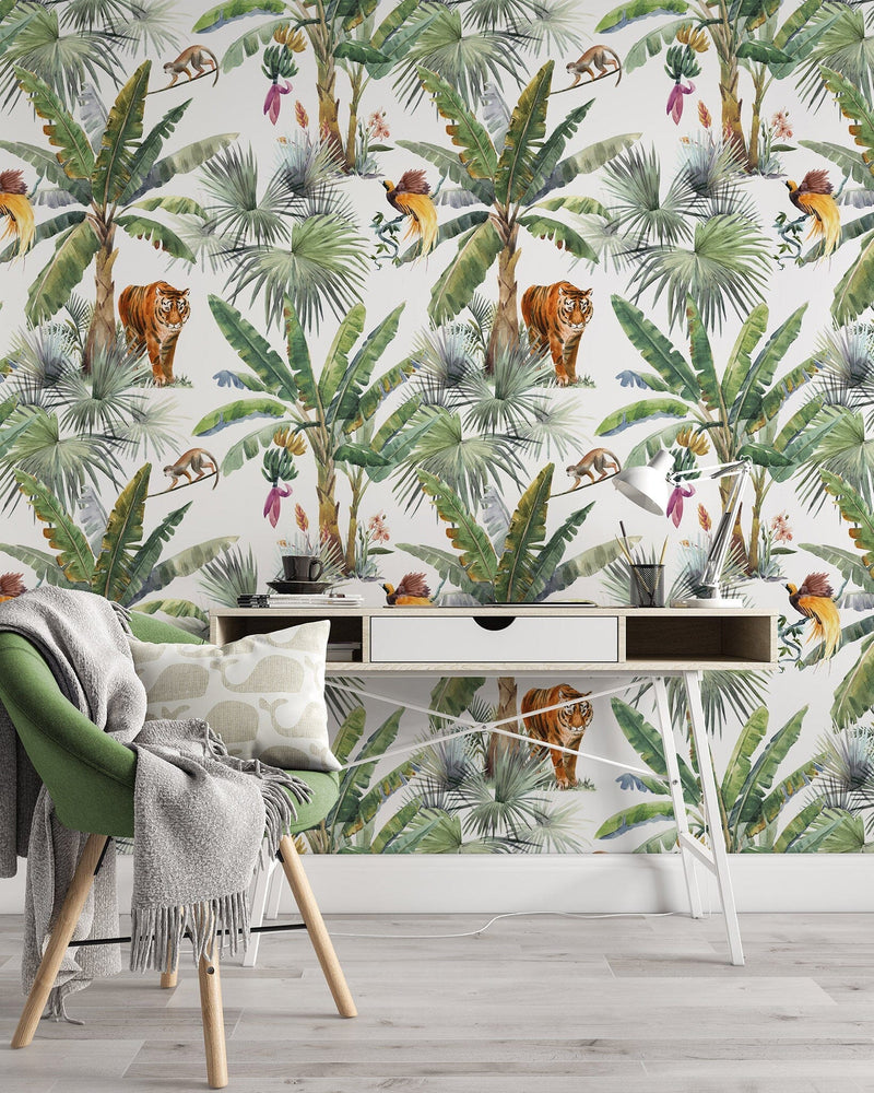 Tigers Pattern Print Peel and Stick Wallpaper