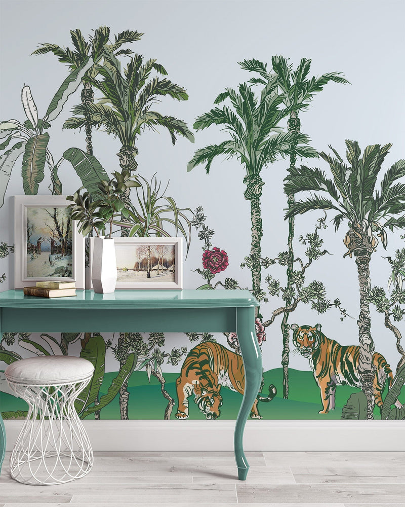 Tiger Chinoiserie Wall Mural