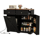 Tilt Out Trash Can Cabinet with Outlets and Adjustable Shelf by LJGDeals