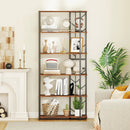 6-Tier Bookshelf Modern Geometric Bookcase with Heavy-duty Metal Frame and Anti-tipping Kits by LJGDeals