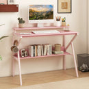 Space Saving Computer Desk with Monitor Stand and Extra Storage Shelf for Work Study by LJGDeals