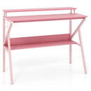 Space Saving Computer Desk with Monitor Stand and Extra Storage Shelf for Work Study by LJGDeals