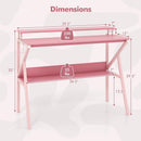 Space Saving Computer Desk with Monitor Stand and Extra Storage Shelf for Work Study by LJGDeals