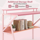 Space Saving Computer Desk with Monitor Stand and Extra Storage Shelf for Work Study by LJGDeals