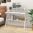 Space Saving Computer Desk with Monitor Stand and Extra Storage Shelf for Work Study by LJGDeals