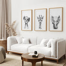 Black and White Jungle Animal Baby Room Decor by Wall Art Set