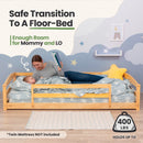 Twin Montessori Floor Bed with Safety Guardrails