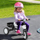 Toddler Convertible Trike with 86° Limited Steering Angle and Carbon Steel Frame-White by LJGDeals