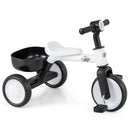 Toddler Convertible Trike with 86° Limited Steering Angle and Carbon Steel Frame-White by LJGDeals