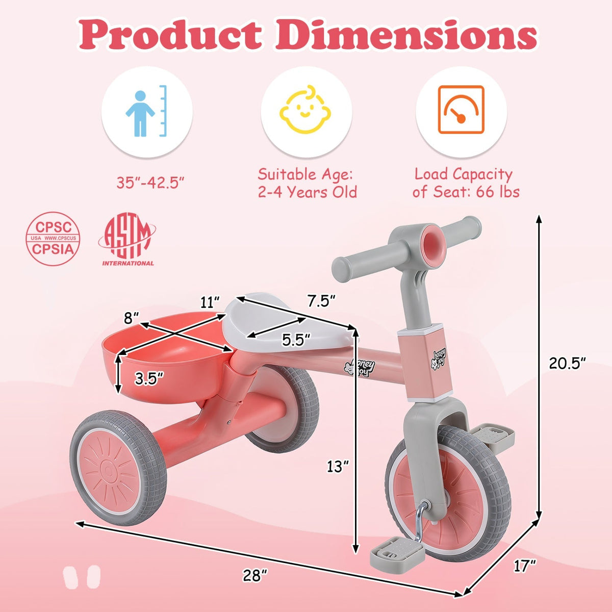 Convertible Toddler Trike with 86° Limited Steering Angle, photo 13 of 16