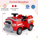 12V Toddler Fire Toy Car with Shovel and Wrench for Ages 37-95 Months