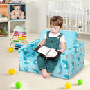 Kids Recliner Sofa Converts to Sleeper Bed for Boys Girls-Blue by LJGDeals
