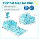 Kids Recliner Sofa Converts to Sleeper Bed for Boys Girls-Blue by LJGDeals