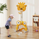 4-in-1 Toddler Height Adjustable Basketball Hoop with Ring Toss for 3+ Kids by LJGDeals