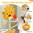 4-in-1 Toddler Height Adjustable Basketball Hoop with Ring Toss for 3+ Kids by LJGDeals