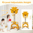 4-in-1 Toddler Height Adjustable Basketball Hoop with Ring Toss for 3+ Kids by LJGDeals