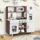 Kids Kitchen Playset with Realistic Sounds and Lights-Brown & White by LJGDeals