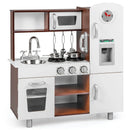 Kids Kitchen Playset with Realistic Sounds and Lights-Brown & White by LJGDeals