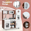 Kids Kitchen Playset with Realistic Sounds and Lights-Brown & White by LJGDeals