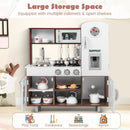 Kids Kitchen Playset with Realistic Sounds and Lights-Brown & White by LJGDeals
