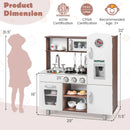 Kids Kitchen Playset with Realistic Sounds and Lights-Brown & White by LJGDeals
