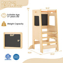 Toddler Kitchen Step Stool with Activity Chalkboard and Adjustable Height