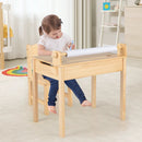 Toddler Multifunctional Activity Table and Chair Set with Paper Roll Holder-Natural by LJGDeals