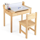 Toddler Multifunctional Activity Table and Chair Set with Paper Roll Holder-Natural by LJGDeals
