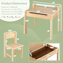 Toddler Multifunctional Activity Table and Chair Set with Paper Roll Holder-Natural by LJGDeals