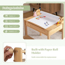 Toddler Multifunctional Activity Table and Chair Set with Paper Roll Holder-Natural by LJGDeals
