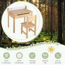 Toddler Multifunctional Activity Table and Chair Set with Paper Roll Holder-Natural by LJGDeals