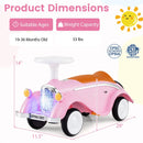 Toddler Ride on Toy Classic Sliding Car with Horn and LED Headlight by LJGDeals