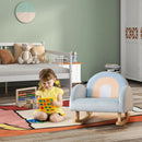 Toddler Rocking Chair with Solid Rubber Wood Frame Soft Velvet Cover-Blue by LJGDeals