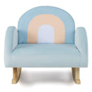 Toddler Rocking Chair with Solid Rubber Wood Frame Soft Velvet Cover-Blue by LJGDeals