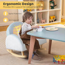 Toddler Rocking Chair with Solid Rubber Wood Frame Soft Velvet Cover-Blue by LJGDeals