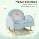 Toddler Rocking Chair with Solid Rubber Wood Frame Soft Velvet Cover-Blue by LJGDeals