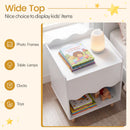 Toddler Scalloped Side Table with Wide Top & Open Compartment by DirectDeals
