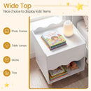 Toddler Scalloped Side Table with Wide Top & Open Compartment by LJGDeals