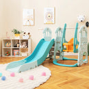 Toddler Slide and Swing Set with Extra-long Slide Height Adjustable Swing Basketball Hoop and Climber by LJGDeals