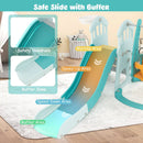 Toddler Slide and Swing Set with Extra-long Slide Height Adjustable Swing Basketball Hoop and Climber by LJGDeals