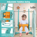 Toddler Slide and Swing Set with Extra-long Slide Height Adjustable Swing Basketball Hoop and Climber by LJGDeals