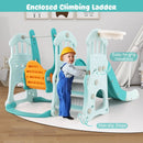 Toddler Slide and Swing Set with Extra-long Slide Height Adjustable Swing Basketball Hoop and Climber by LJGDeals
