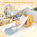 Foldable Slide with Basketball Hoop and Buffer Zone for Kids Aged 3+ Years Old by LJGDeals