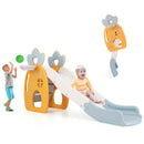 Foldable Slide with Basketball Hoop and Buffer Zone for Kids Aged 3+ Years Old by LJGDeals