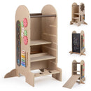 Toddler Standing Tower Kids Step Stool with Adjustable Height Chalkboard and Slide by LJGDeals