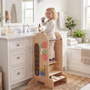 Toddler Standing Tower Kids Step Stool with Adjustable Height Chalkboard and Slide by LJGDeals